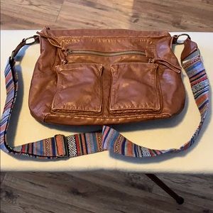 Crossbody brown pleather purse